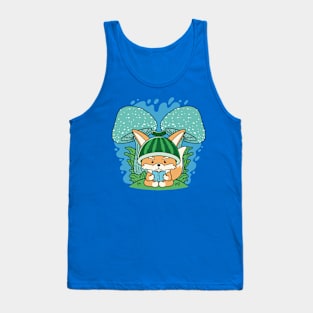 Fox reading book Tank Top